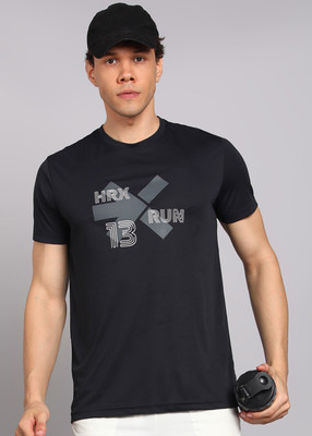 HRX by Hrithik Roshan Graphic Print Men Round Neck Black T-Shirt