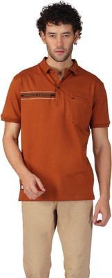 PRORIDERS Solid Men Polo Neck Orange T-Shirt