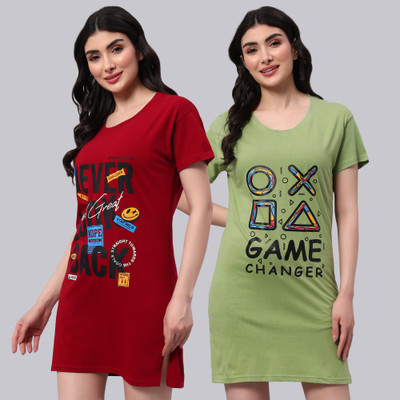 ZEPPI Printed Women Round Neck Multicolor T-Shirt