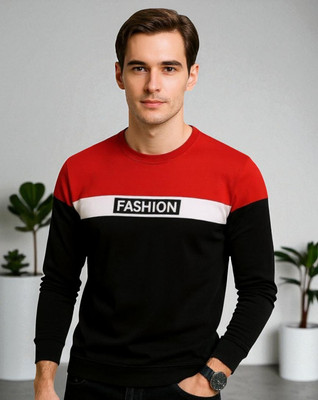 FASHIUM Printed Men Round Neck Red T-Shirt