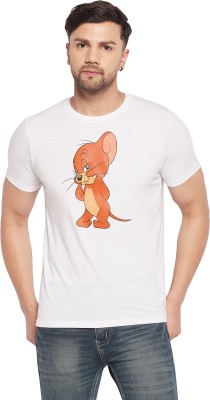Tom & Jerry by Wear Your Mind Printed Men Round Neck White T-Shirt
