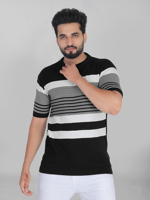 higglerr Self Design Men Round Neck Multicolor T-Shirt