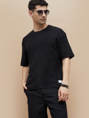 CODE by Lifestyle Solid Men Round Neck Black T-Shirt