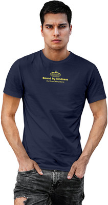 Fighterhero Printed Men Round Neck Navy Blue T-Shirt