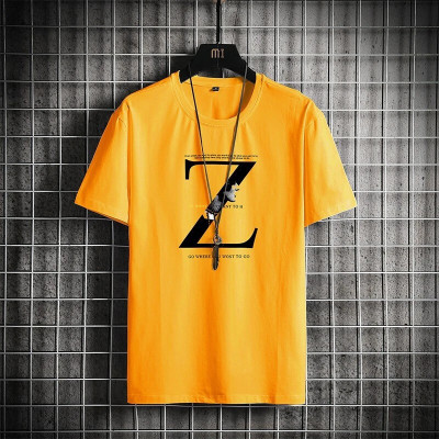 Axxitude Printed Men Round Neck Yellow T-Shirt