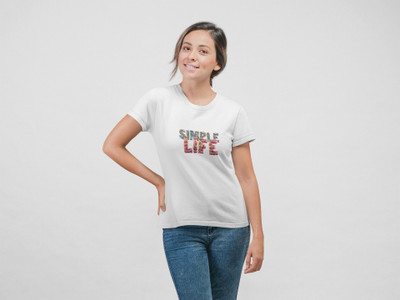 Sowdix Printed Women Round Neck Black T-Shirt