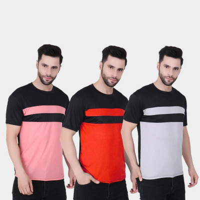 PICKURTEE Colorblock Men Round Neck Multicolor T-Shirt