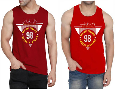Restore Printed Men Scoop Neck Maroon, Red, Multicolor T-Shirt