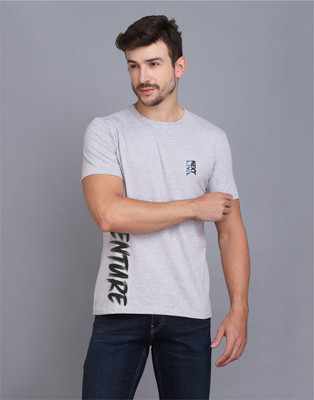 MINISTRY OF FRIENDS Typography Men Round Neck Grey T-Shirt