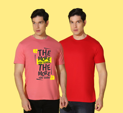 WOOSTRO Printed Men Round Neck Multicolor T-Shirt