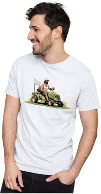 NOIIDAPRINT Printed Men Round Neck White T-Shirt