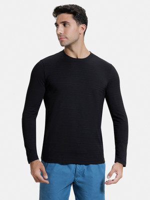 JOCKEY Solid Men Round Neck Black T-Shirt