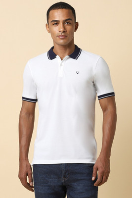 Allen Solly Solid Men Polo Neck White T-Shirt