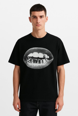 DRIPIN Printed Men Crew Neck Black T-Shirt