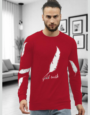 Autna Printed Men Round Neck Red T-Shirt
