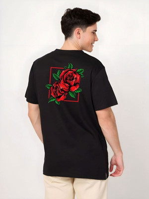 SZN Graphic Print Men Round Neck Black T-Shirt