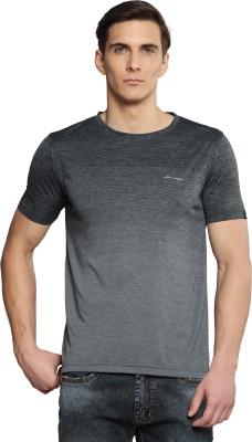 Allen Cooper Self Design Men Round Neck Grey T-Shirt