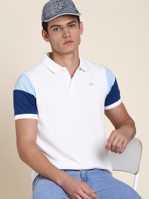 Dennis Lingo Colorblock Men Polo Neck White T-Shirt