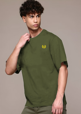 MACK JONNEY Solid Men Round Neck Green T-Shirt