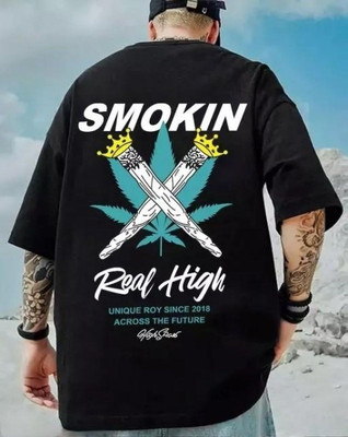 Clickwell Trending Printed, Typography Men Round Neck Black T-Shirt