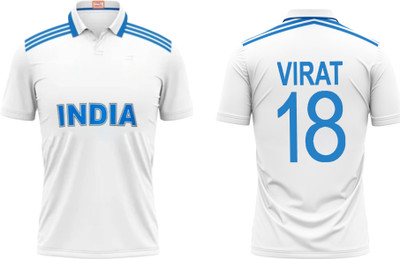 YUTU Printed Men Polo Neck White T-Shirt