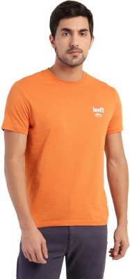 LEVI'S Solid Men Mandarin Collar Orange T-Shirt