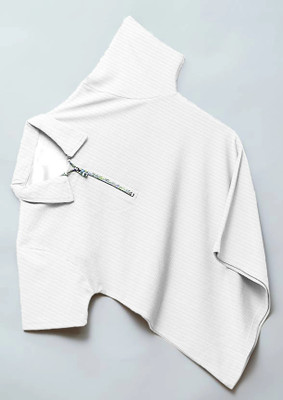 HELMONT Striped Men Polo Neck White T-Shirt
