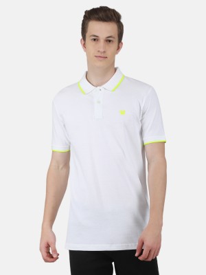 DUKE Solid Men Polo Neck White T-Shirt