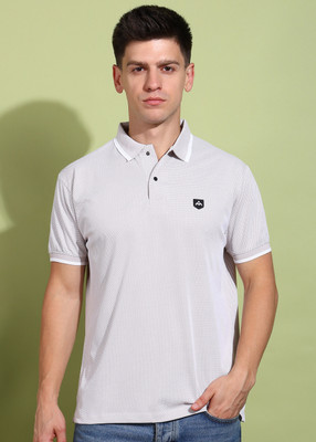 METRONAUT Solid Men Polo Neck White T-Shirt