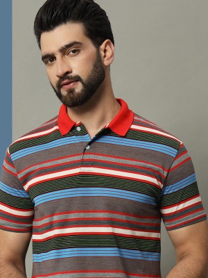 GETGOLF Striped Men Polo Neck Multicolor T-Shirt