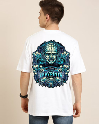 Clickwell Trend Graphic Print Men Round Neck White, Blue T-Shirt