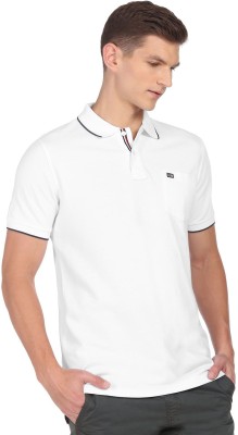 ARROW Solid Men Polo Neck White T-Shirt