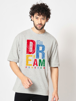 IMSA MODA Typography Men Round Neck Grey T-Shirt
