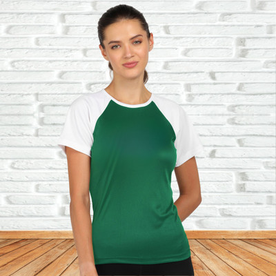 SHASHVI Colorblock Women Round Neck Blue, White T-Shirt