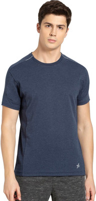 JOCKEY Solid Men Round Neck Dark Blue T-Shirt