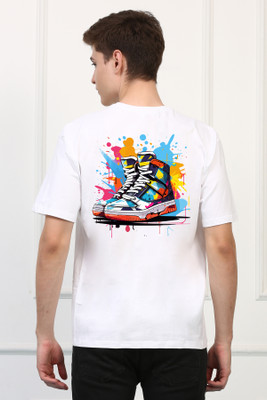 Awaken Armor Graphic Print Men Round Neck White T-Shirt