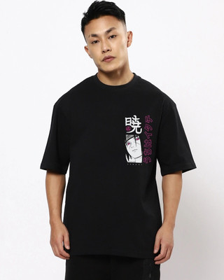 femaleish Printed Men Round Neck Black T-Shirt