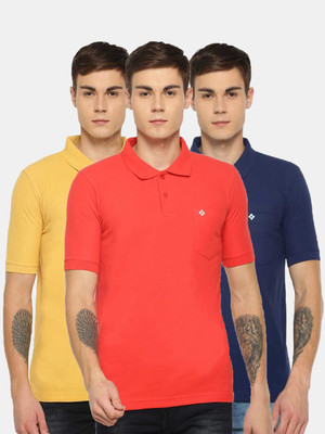 Dollar Solid Men Polo Neck Multicolor T-Shirt