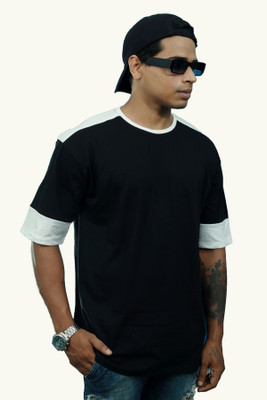 A2R FASHION Solid Men Round Neck Black T-Shirt