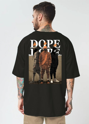 Pronk Printed, Typography Men Round Neck Black T-Shirt