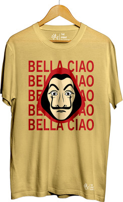 THE PRINT PLATTER Graphic Print Men Round Neck Yellow T-Shirt