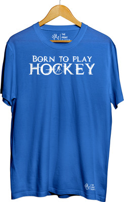 THE PRINT PLATTER Graphic Print Men Round Neck Light Blue T-Shirt