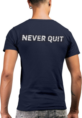 Fighterhero Printed Men Round Neck Navy Blue T-Shirt