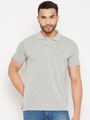 DUKE Printed Men Polo Neck Grey, Black T-Shirt