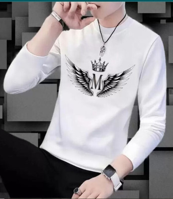 SNOJH FASHION Printed Men Round Neck Reversible White T-Shirt