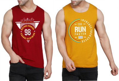 WOOSTRO Graphic Print Men Round Neck Maroon, Brown T-Shirt