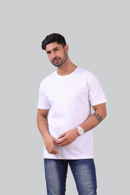I&D Solid Men Round Neck Multicolor T-Shirt