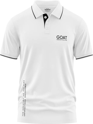 Warriorworld Printed Men Polo Neck White T-Shirt