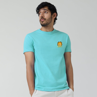 JP Creation Solid Men Round Neck Light Blue T-Shirt