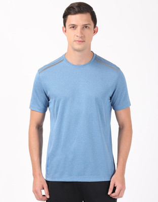JOCKEY Solid Men Round Neck Blue T-Shirt